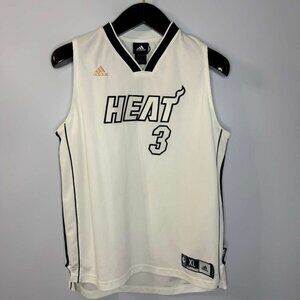 Men's Adidas Miami Heat Dwyane Wade Legacy NBA Basketball Jersey White Youth XL